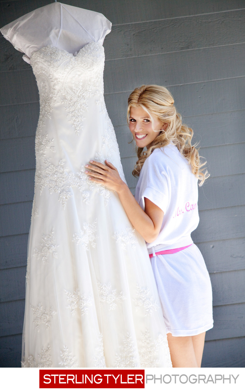 bride with wedding wedding dress at dana point marriott 