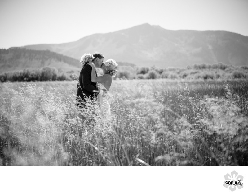 Black and white wedding photographer in south lake tahoe