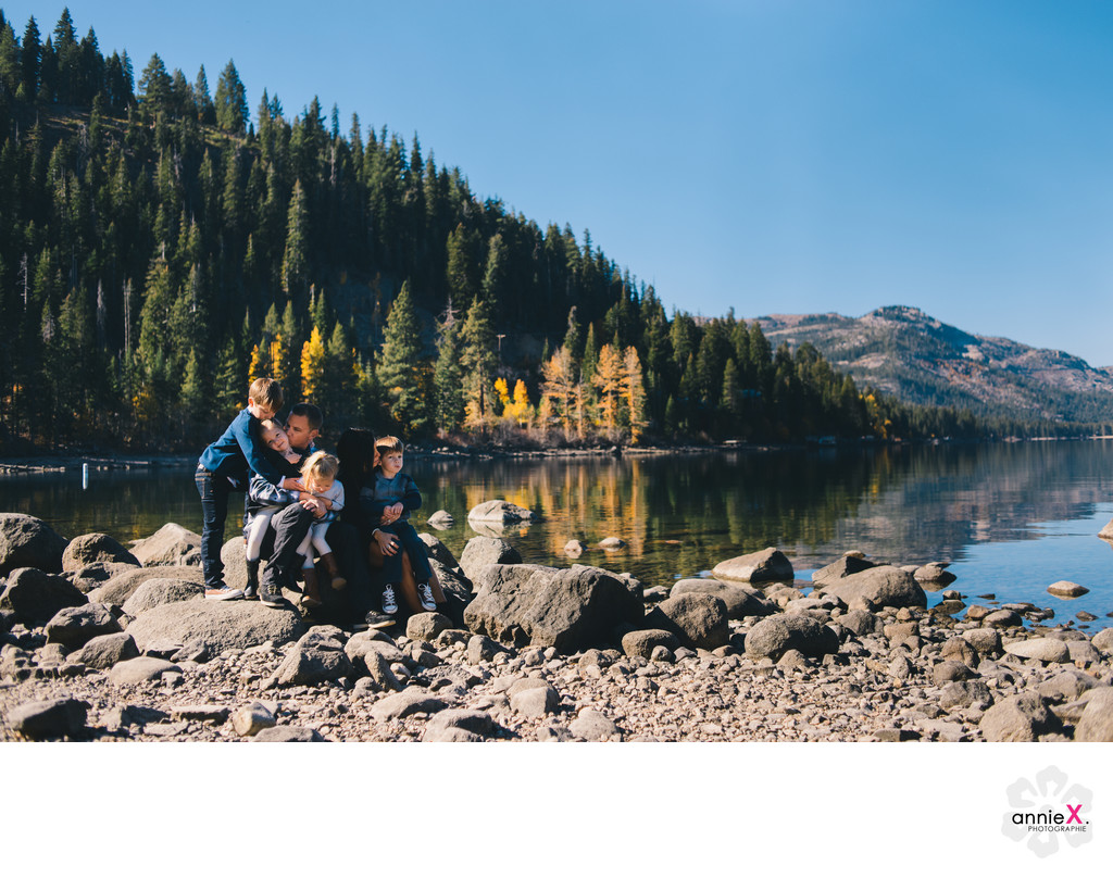 Donner Lake family portrait session during fall