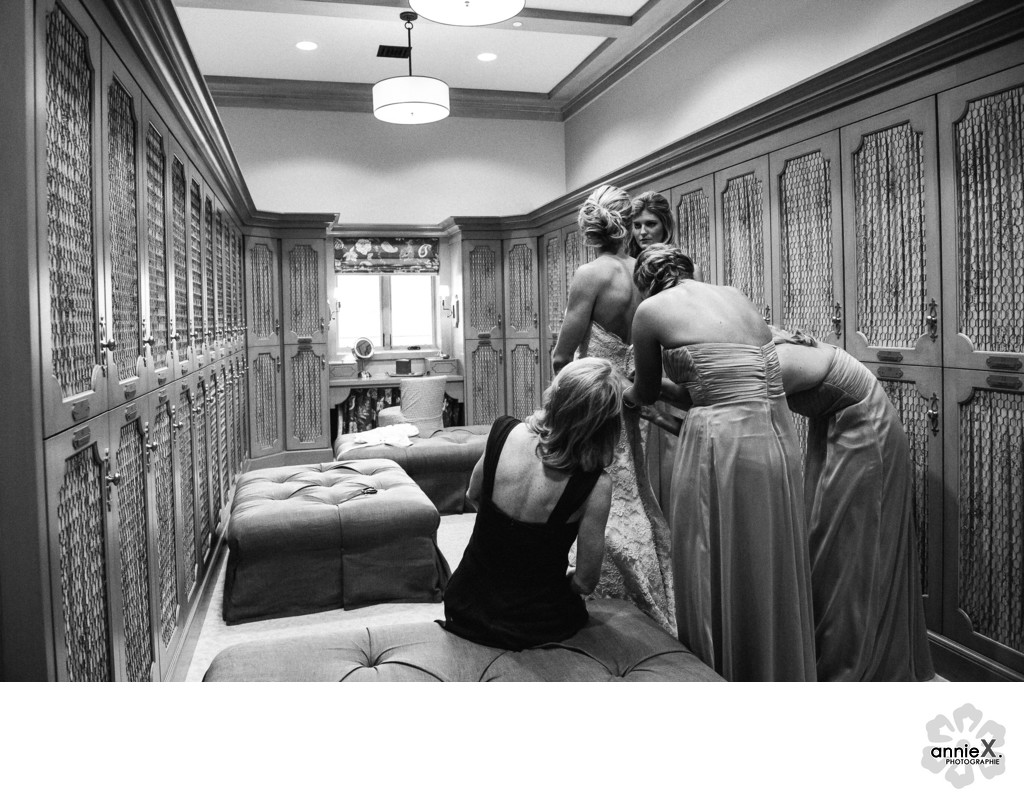 Bride gets ready in Martis Camp Lodge