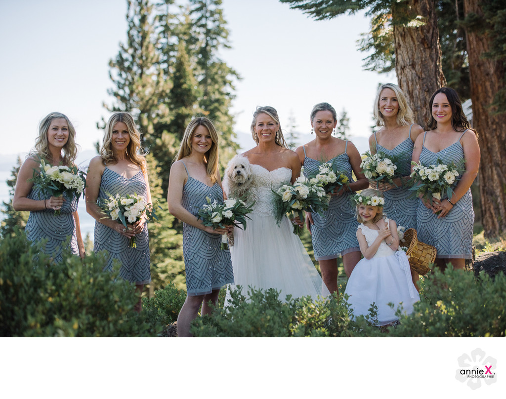 Bride and Bridesmaids in Tahoe