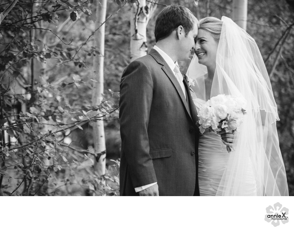 black and white first look bride and groom