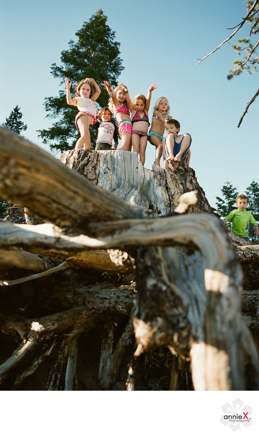 Lake Tahoe beach kids