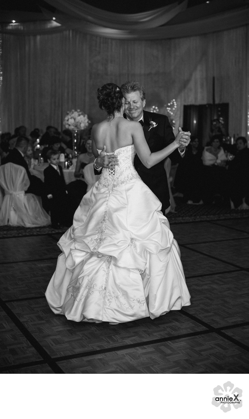 John Force dancing with daughter Ashley at wedding