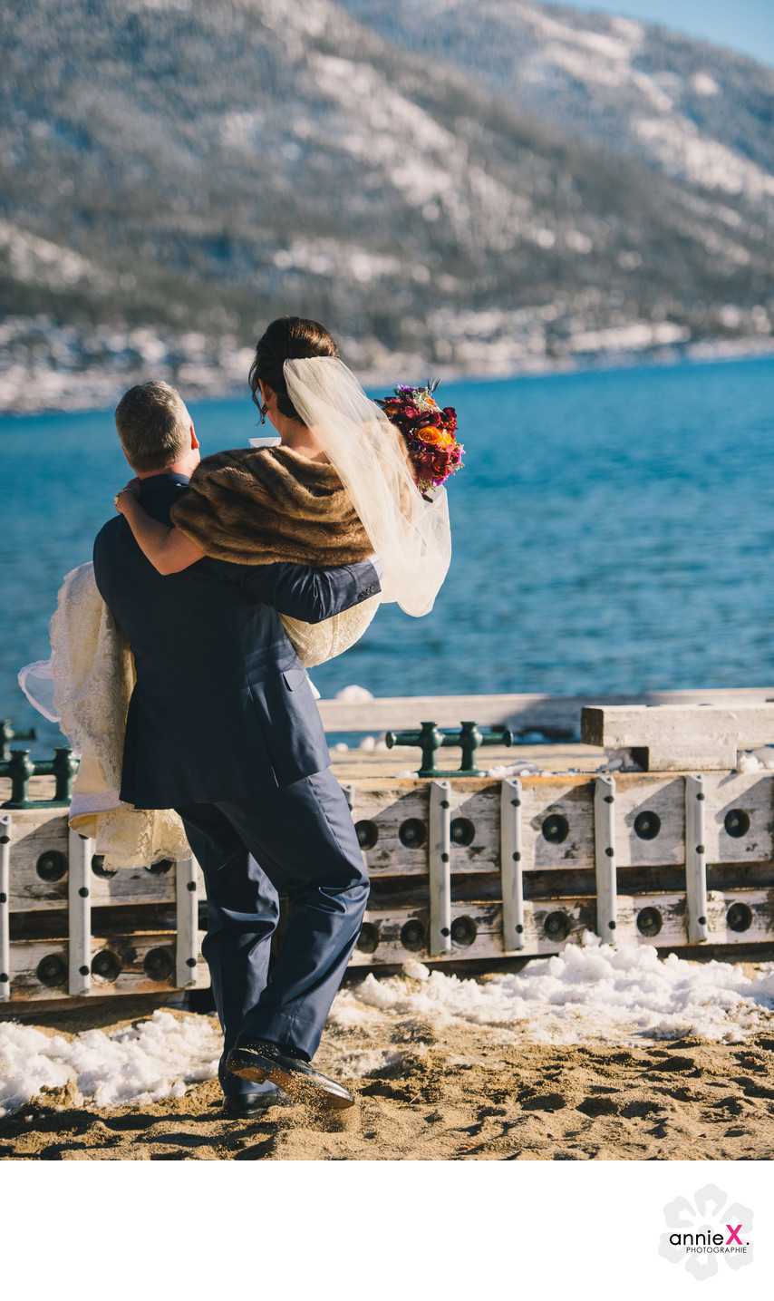 winter wedding on lake tahoe