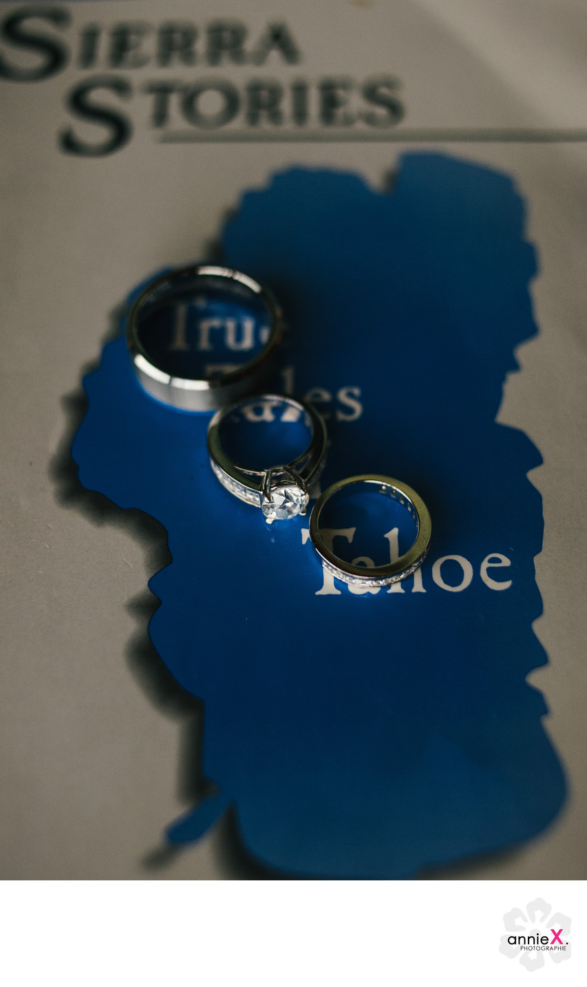 Wedding rings on Lake Tahoe