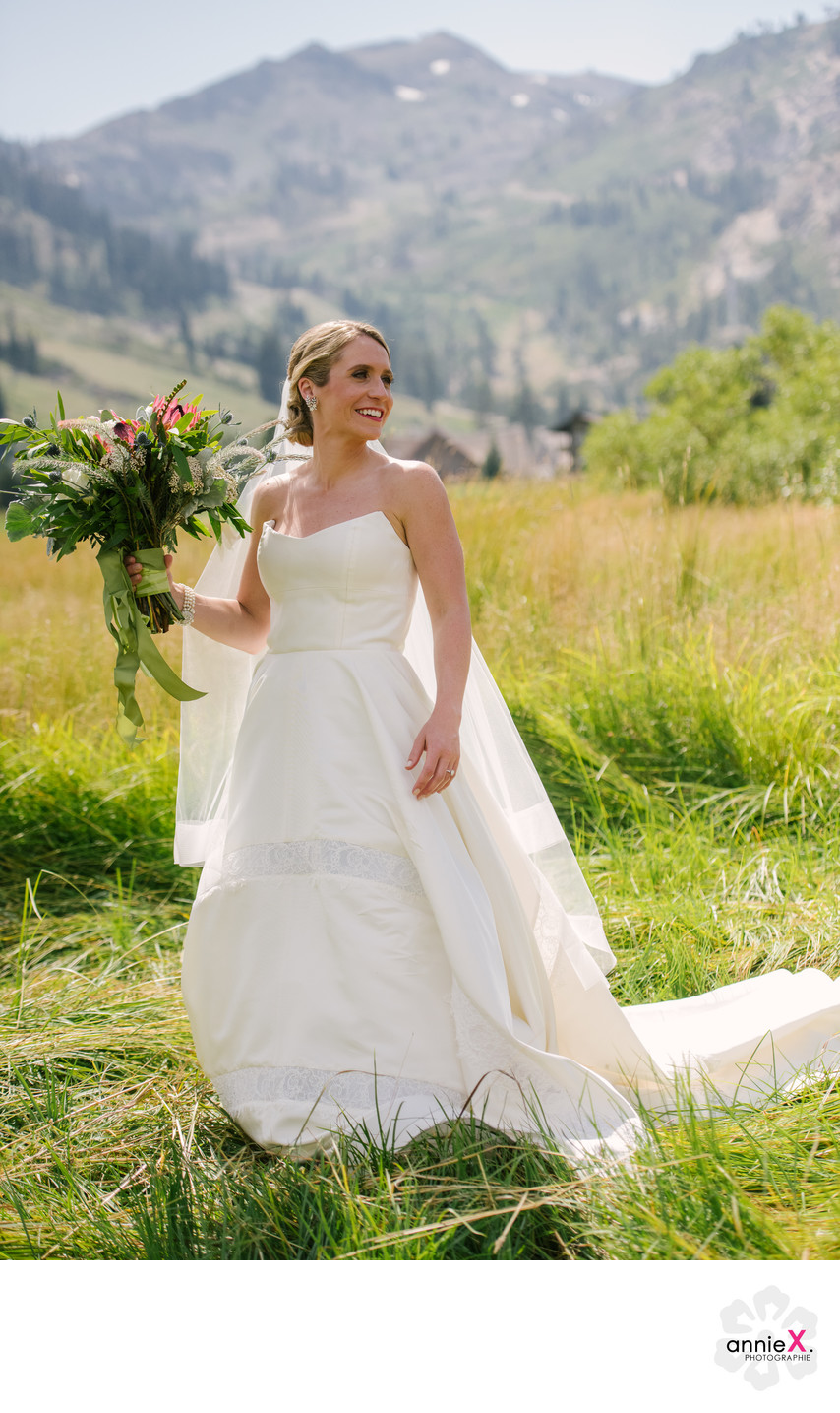 Bride in meadow