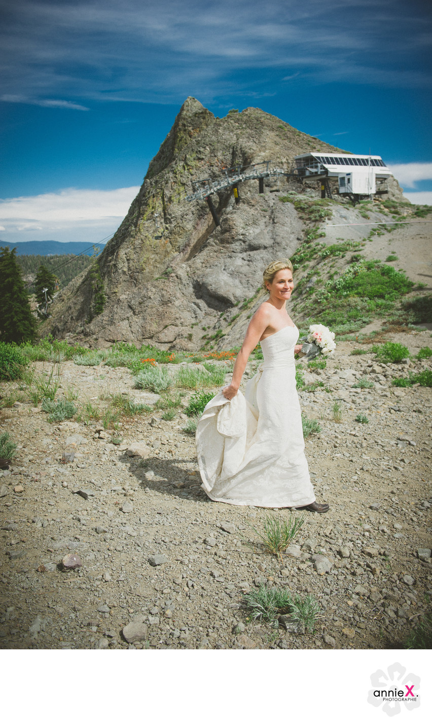 Bride on top of Squaw Valley 