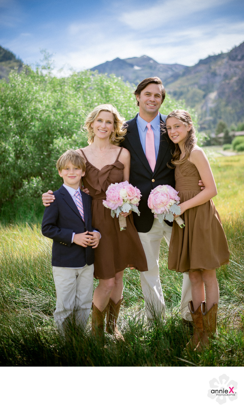 Family formals photography in meadow in Squaw Valley