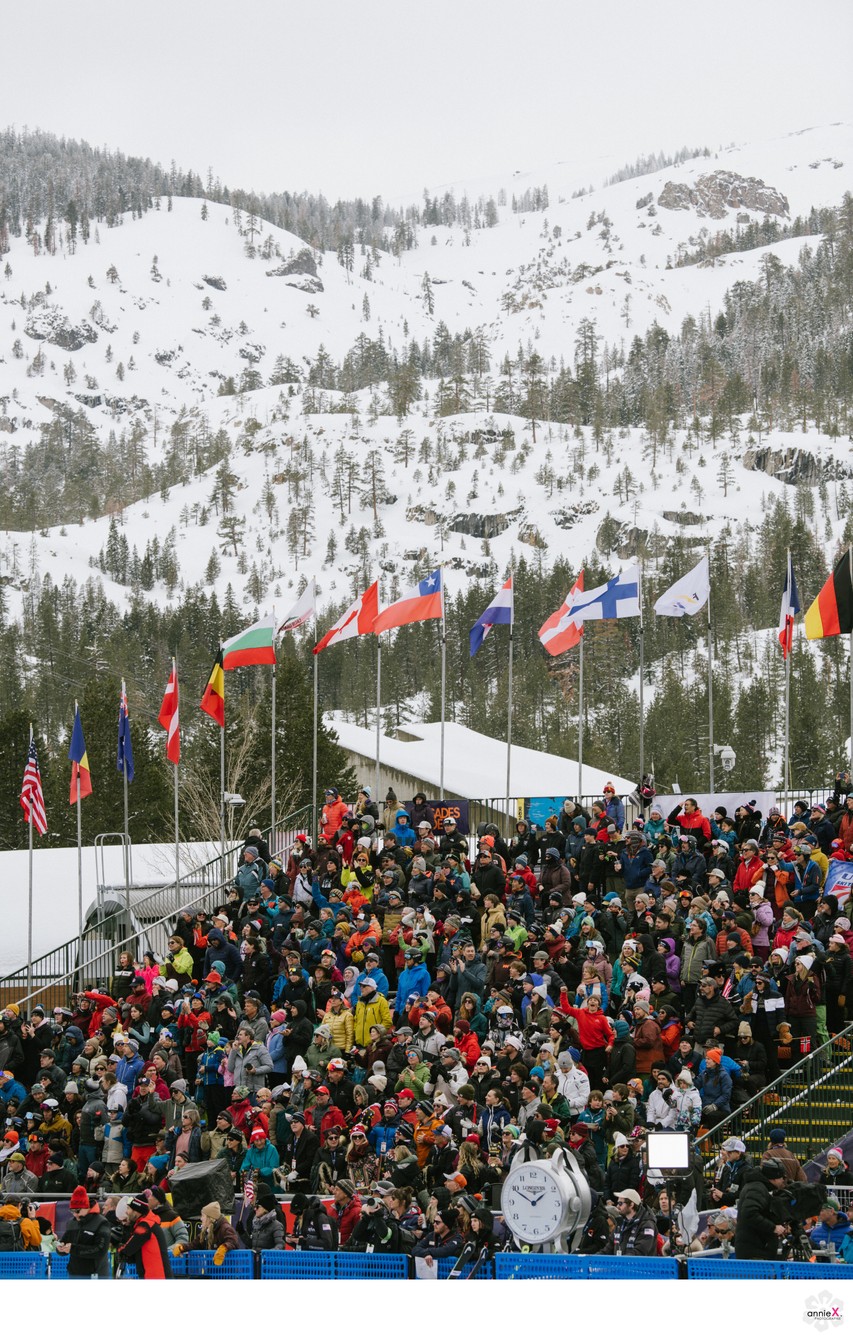 crowd watching World Cup ski racing