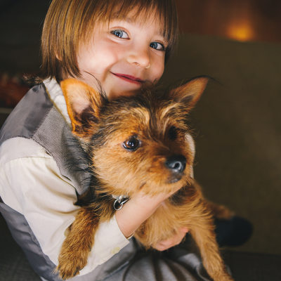 Boy and his dog in Ashland