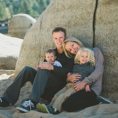 Boulders and Beach family portraits in Tahoe