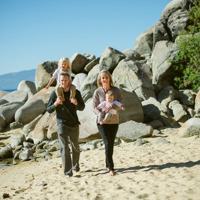 Beach family photographer in North Lake Tahoe