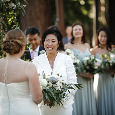 Ceremony two brides get married at Hyatt Lake Tahoe
