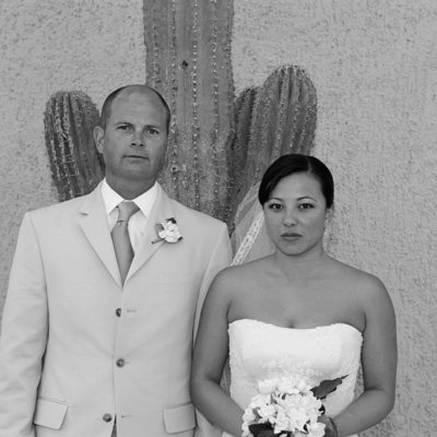 Black and white mexico wedding