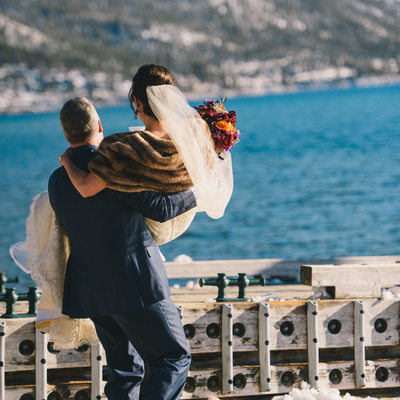 winter wedding on lake tahoe