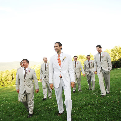 Groom and his groomsmen at Killington Vermont