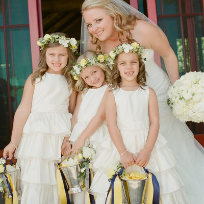 Bride and flowergirls at Private estate