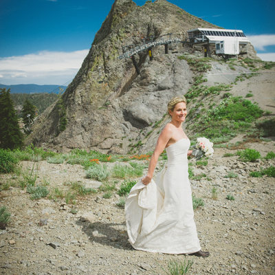 Bride on top of Squaw Valley 