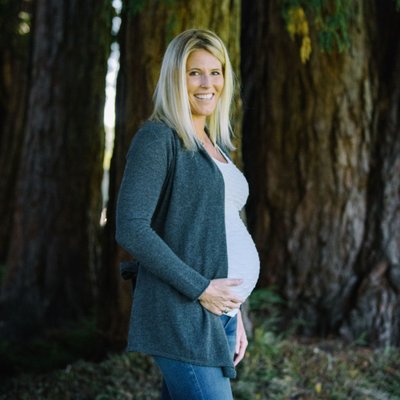 Pregnant mother in Redwoods