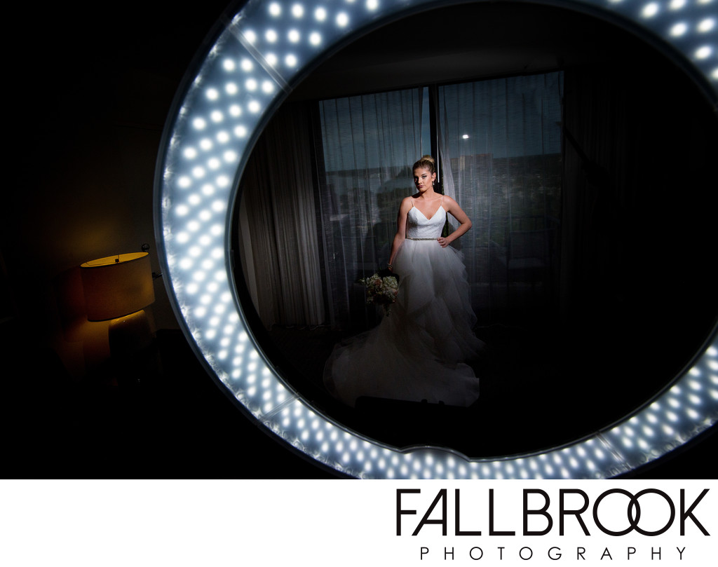 dramatic bride portrait ring light sarasota wedding photographer