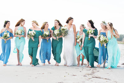 portrait bride bridesmaids anna maria island wedding