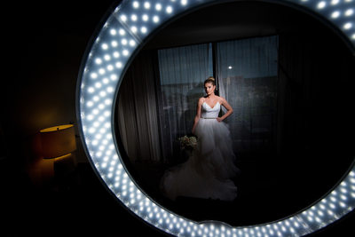 dramatic bride portrait ring light sarasota wedding photographer