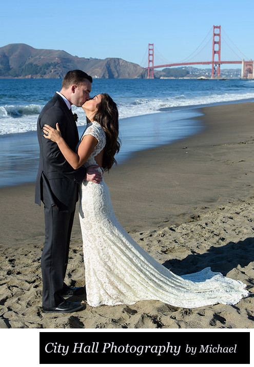 Baker Beach view in San Francisco after city hall photography