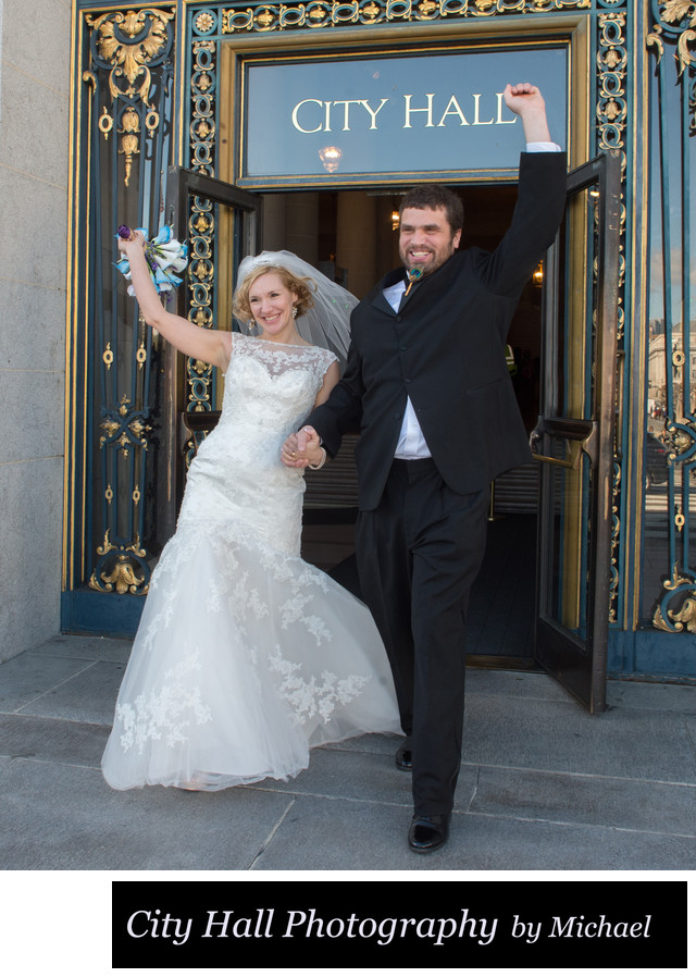 San Francisco City Hall Wedding Photography Leaving City Hall