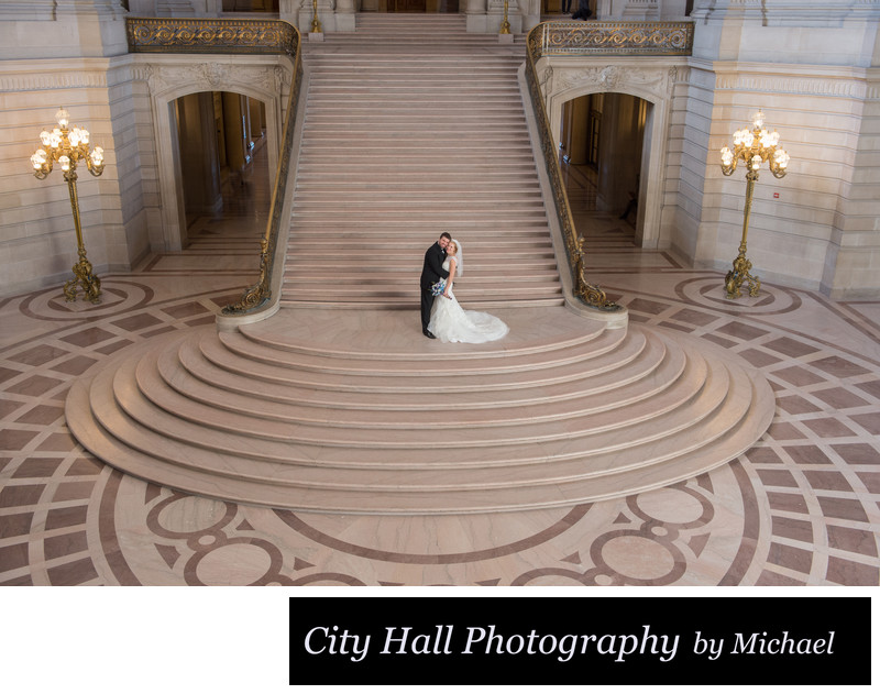 Wedding Photographer San Francisco City Hall Wide Angle Photo