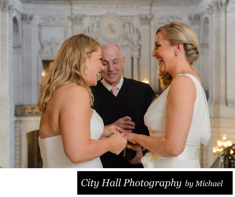 Dual Brides Complete A Funny Wedding Ring Exchange San Francisco