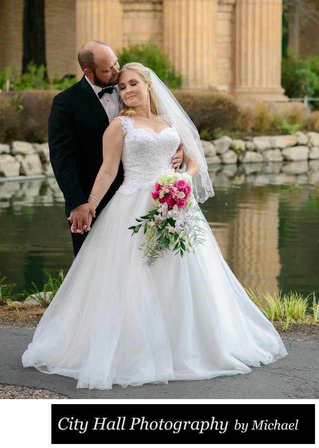 Romantic Russian Couple after a San Francisco city hall wedding