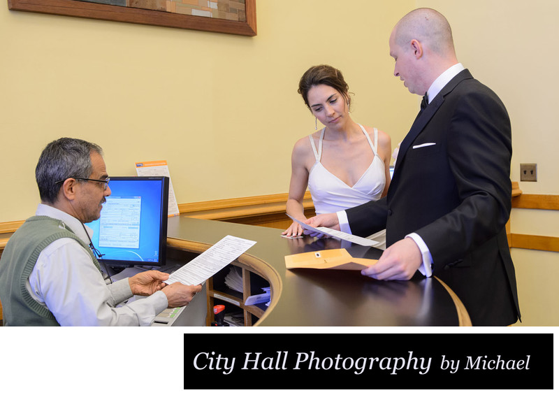 Ceremony check in at the County Clerks Office in SF