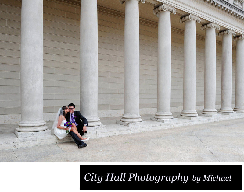 Bride and Groom at Legion of Honor in San Francisco