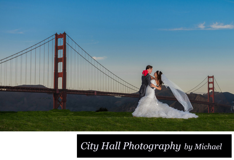 Wedding Photo at Golden Gate Bridge in San Francisco
