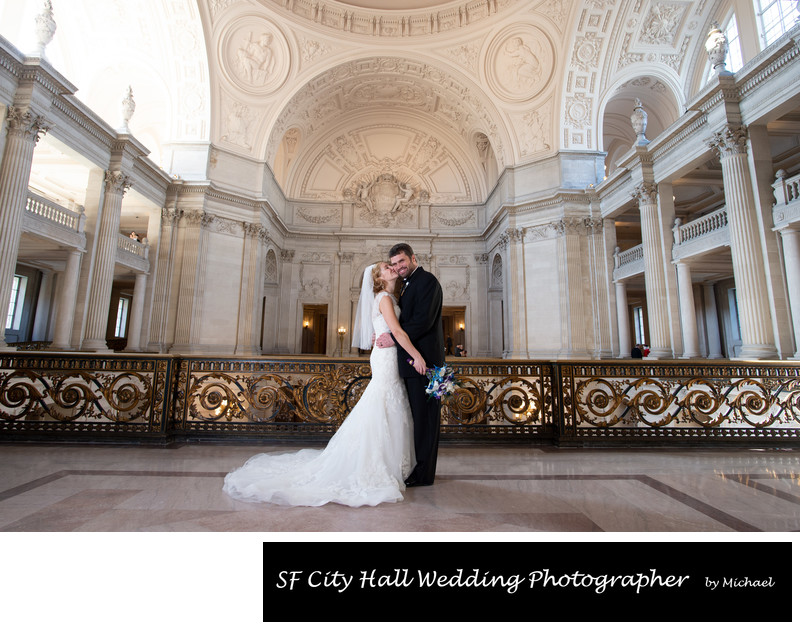 Mayors Balcony Bride and Groom Cute pose