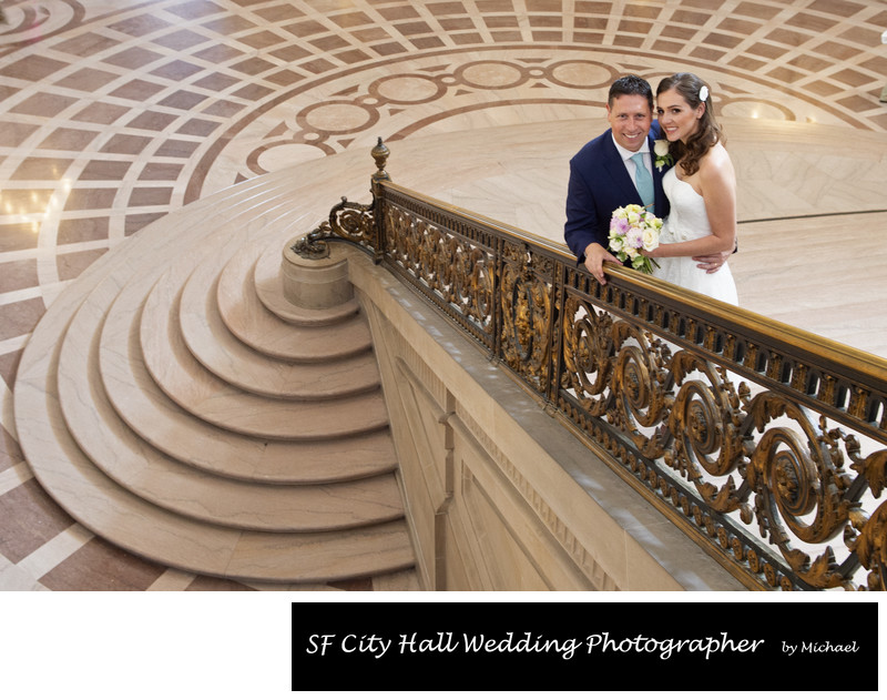 Luca and Christine posing at the Grand Staircase