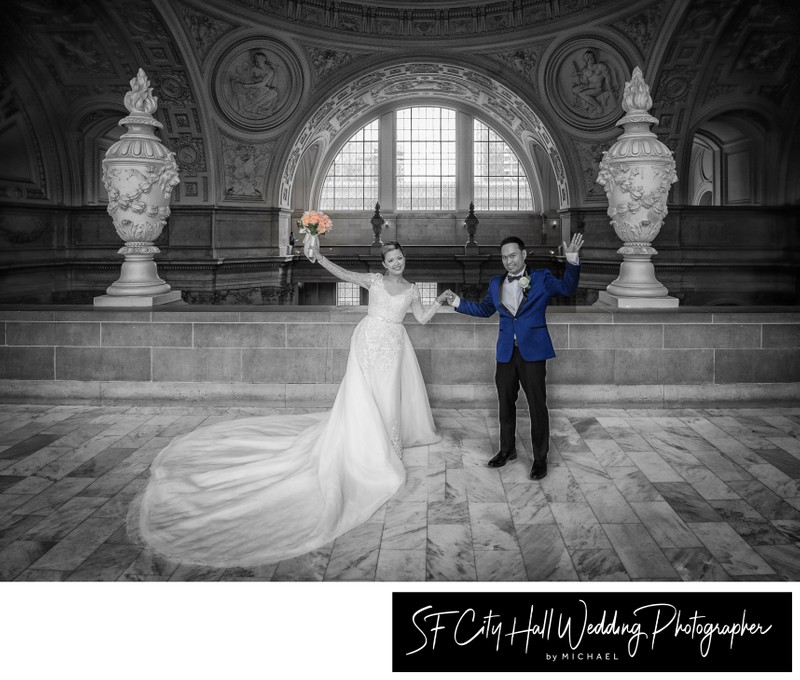 Colorized special effect picture at San Francisco city hall