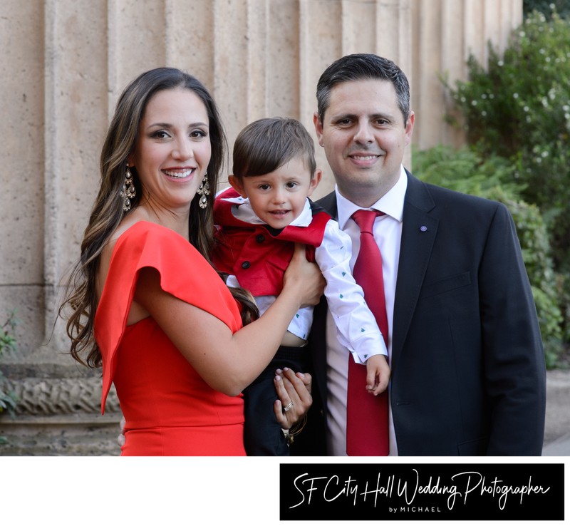 Family Portrait shoot with SF City Hall Bride and Groom