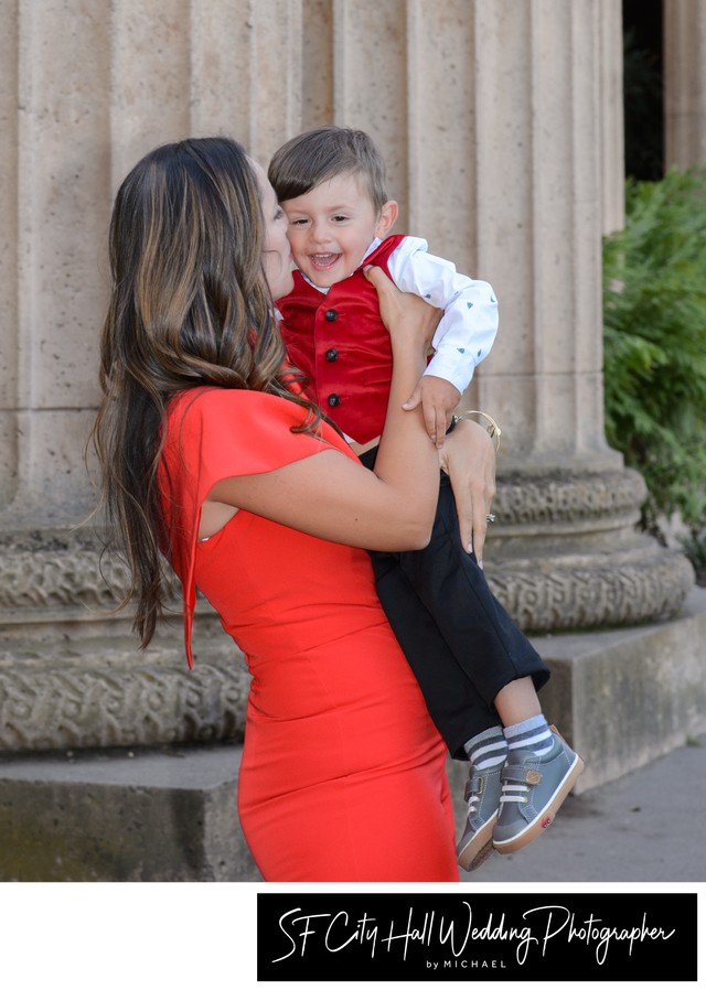Former San Francisco city hall bride with her son - photography