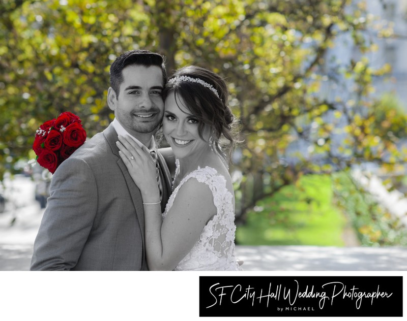 Black and White wedding Image with color background - Special effect photography