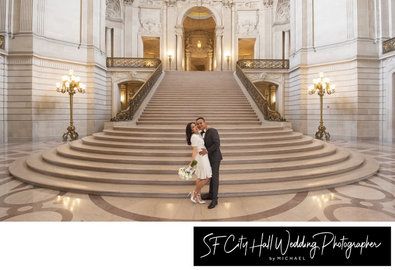 Wide angle photography of the Grand Staircase at SF City Hall
