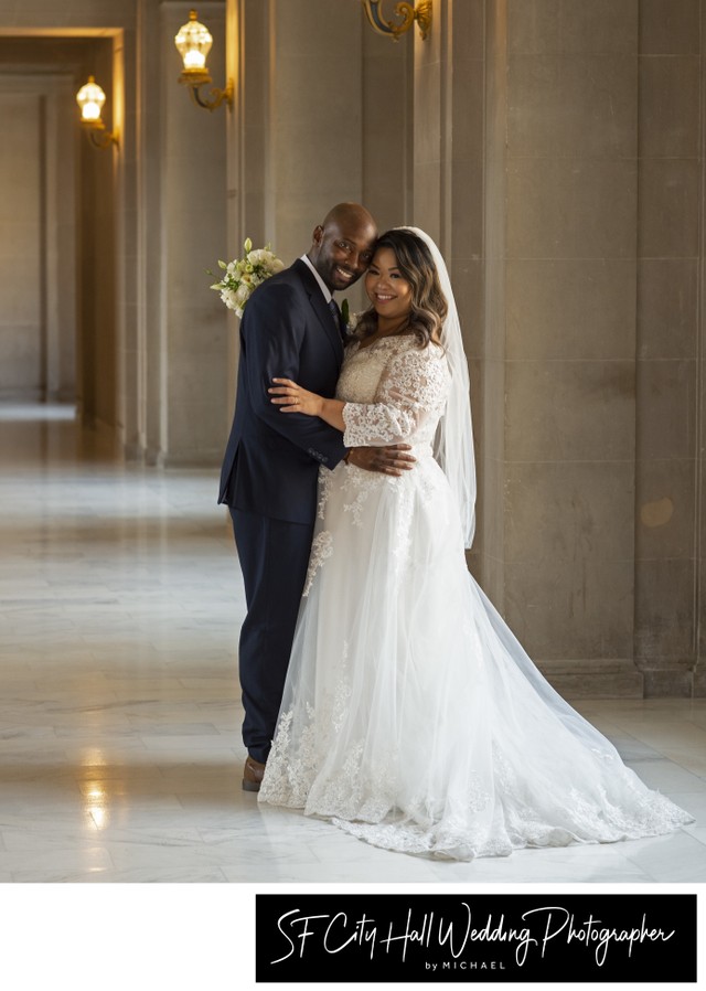 Bride and Groom on their wedding day in San Francisco, California