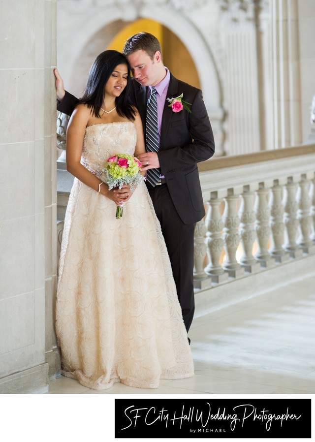 Natural Frame wedding photography at historic San Francisco city hall