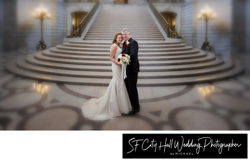 Blurred edges City Hall Wedding Photography at the Grand Staircase