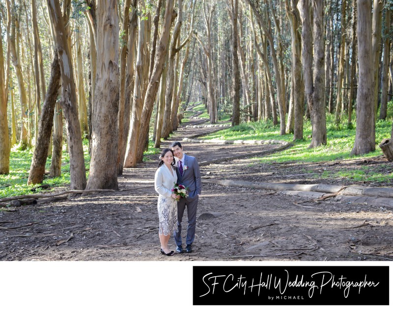 Wedding pictures at the San Francisco Presidio