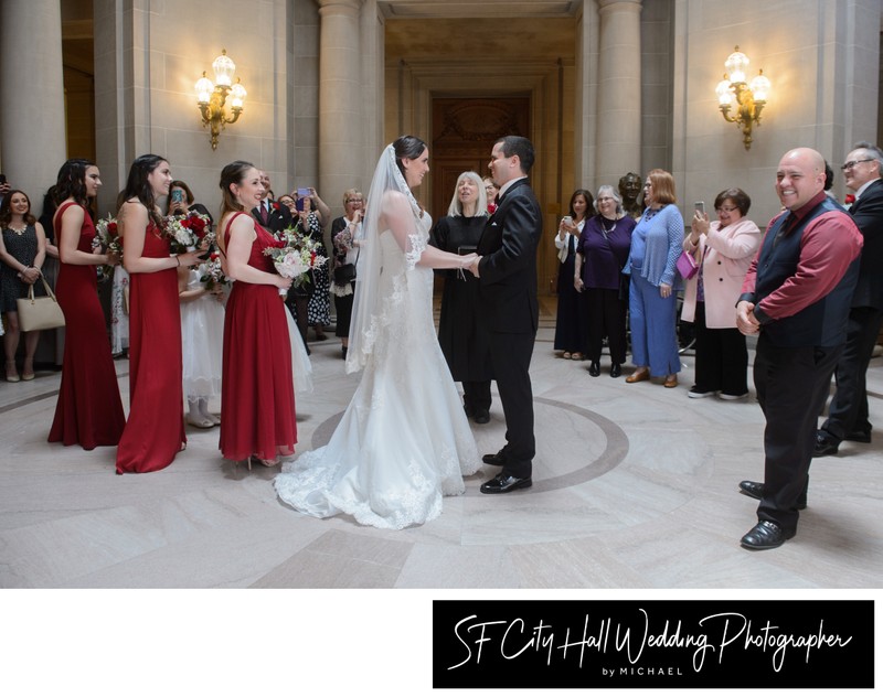 Full Wedding Party at SF City Hall ceremony