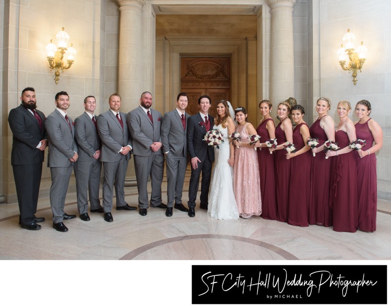 Large Wedding Party at City Hall - Before restrictions took place