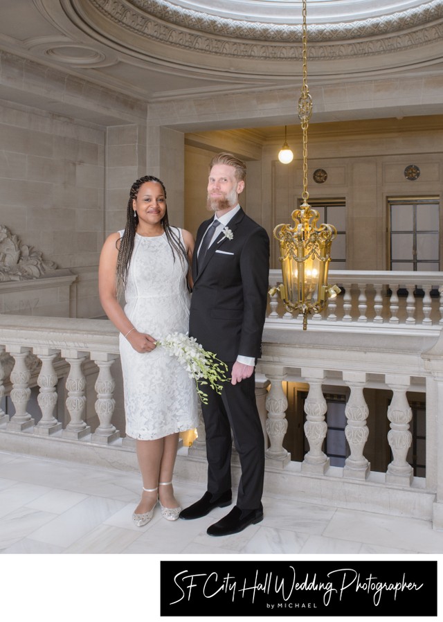 City Hall wedding photography on the 4th floor by the elevators