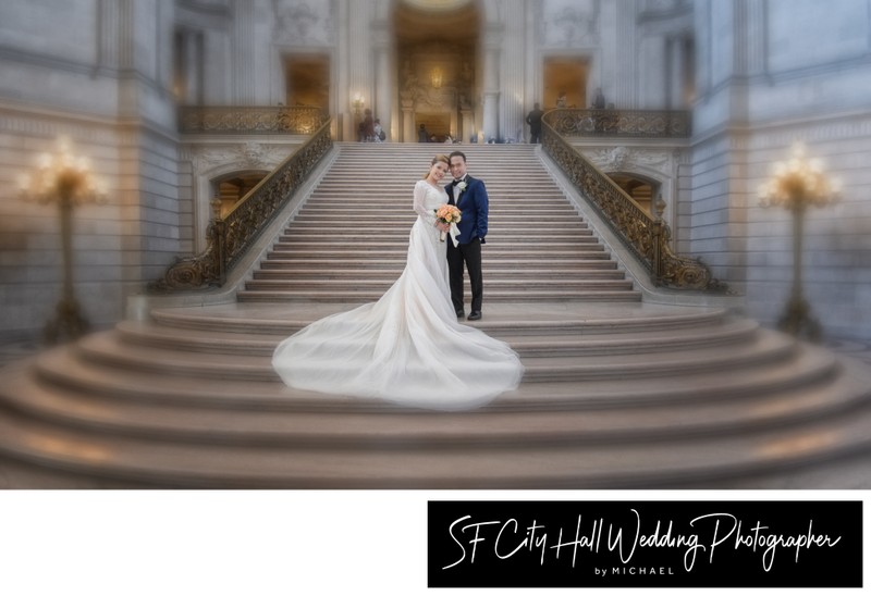 Blurred edges special effect at San Francisco city hall - Wedding photography